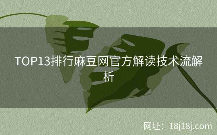 TOP13排行麻豆网官方解读技术流解析 TOP13排行麻豆网官方解读技术流解析