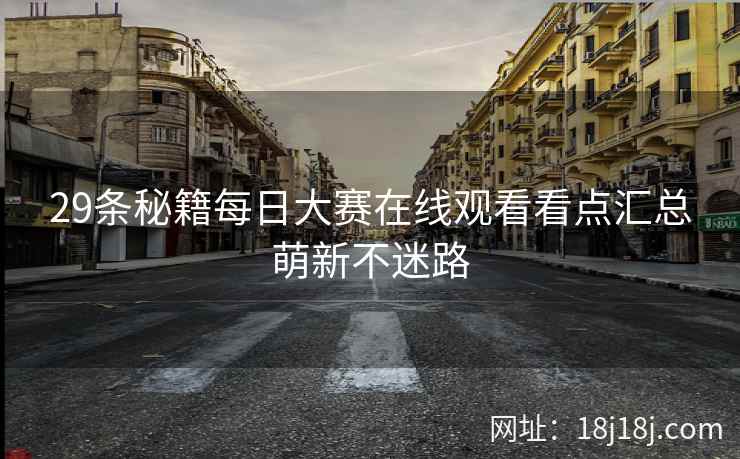 29条秘籍每日大赛在线观看看点汇总萌新不迷路